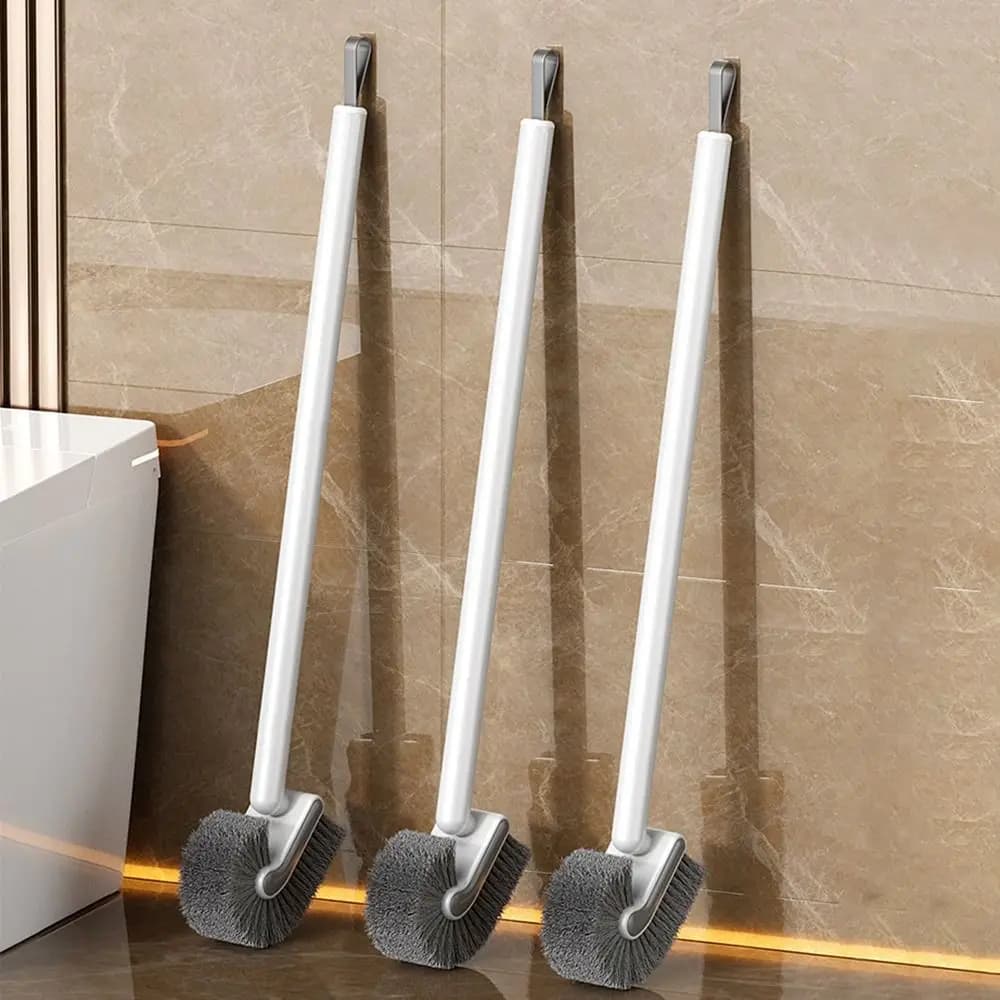 Durable Long Handled Toilet Brush Bent Head No Dead Corners Corner Gap Brush Cleaning Squatting Brush Cleaning Tools Accessories