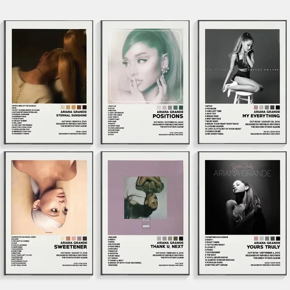 Poster Prints New A-Ariana Art G-Grande 2024 Eternal Sunshine Music Album Cover Canvas Painting Wall Art Picture Room Home De