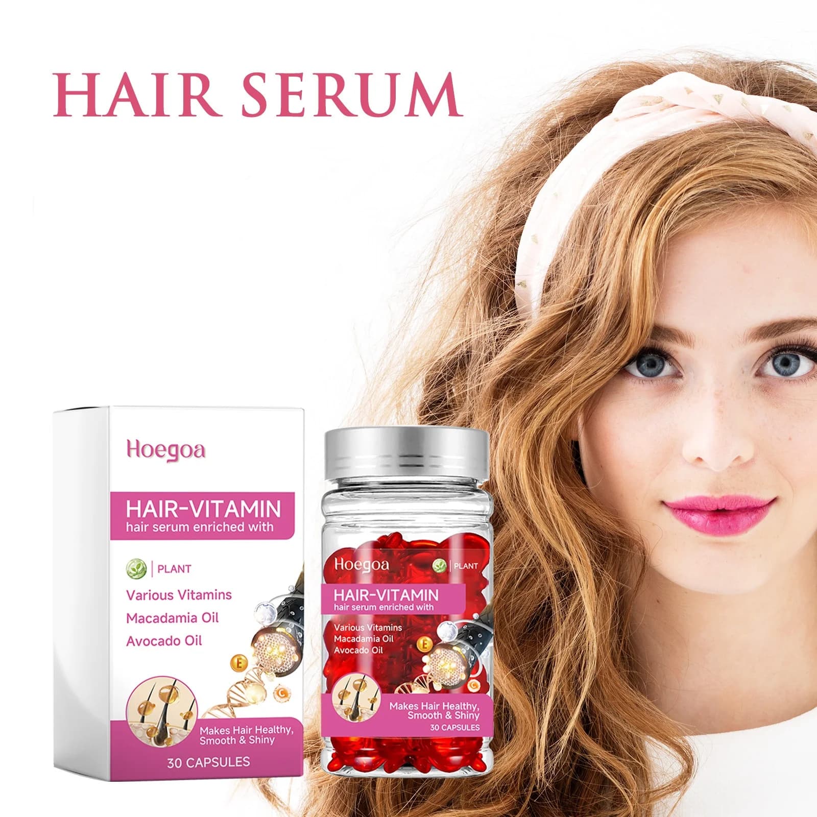 Serum capsule for hair growth with vitamin Deep hydration Reduces loss Damaged Repair Improves treatment of scalp frizz Essential oil for hair