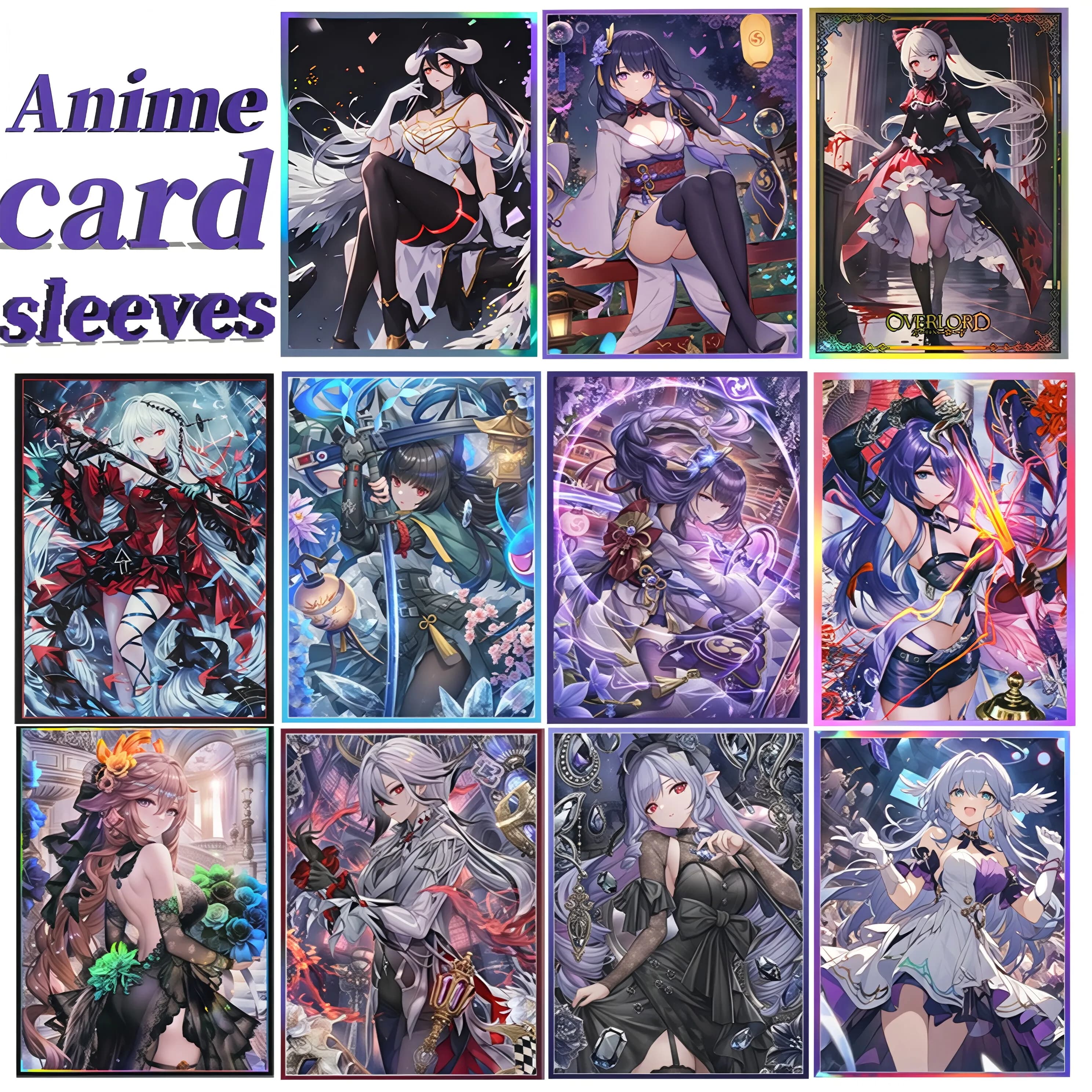 60 pezzi 67x92mm buste per carte anime olografiche tutti i tipi di stili anime di alta qualità per carte da gioco MTG/PKM/TGC trading protettivo