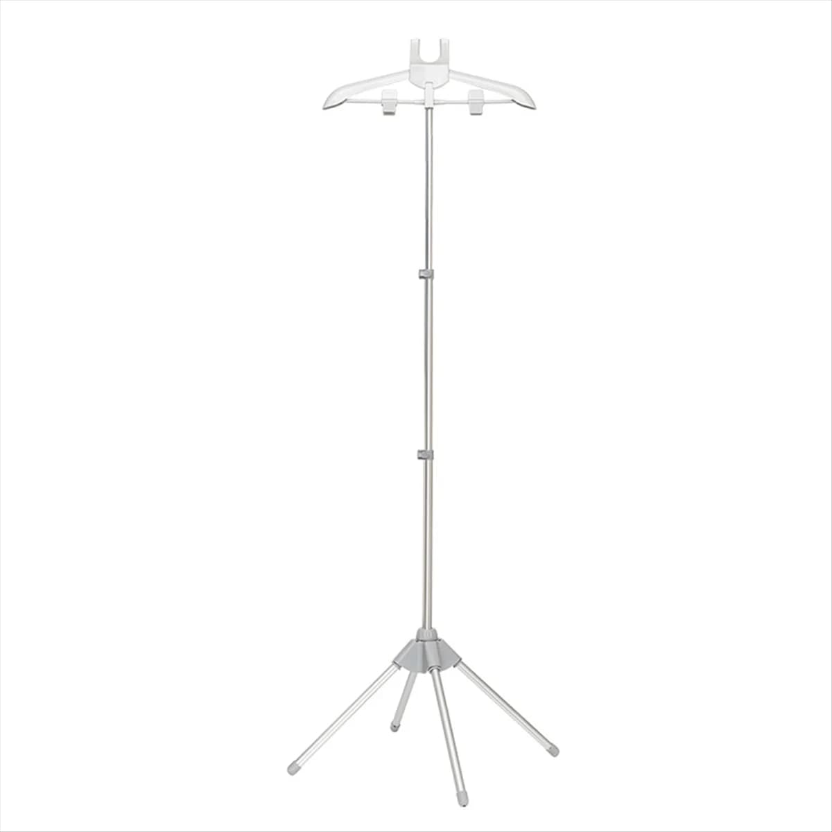Espositore Appendiabiti Indumento Pieghevole Treppiede Steamer Rack Panni Ferro Appeso Stand Stendibiancheria Grigio