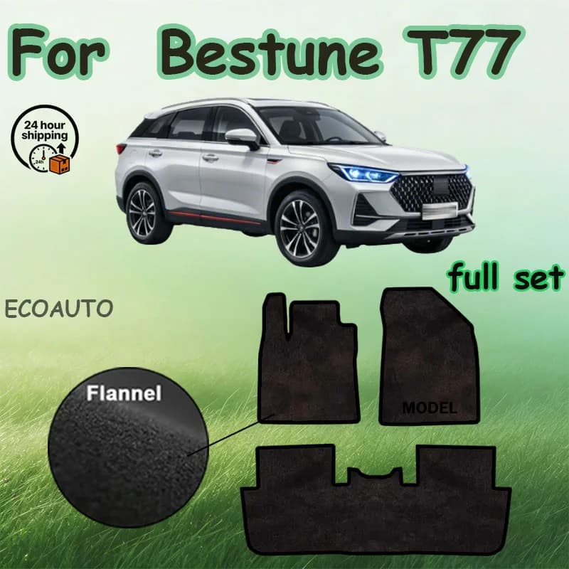 Car Velvets Bestune T77 FAW X60 2019~2023, Carpets, Panels, Foot Covers, Black Mats