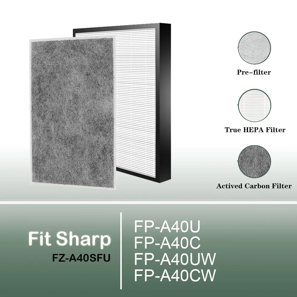 FZ-A40SFU Filtro HEPA e deodorante di ricambio per il modello FPA40CW FP-A40CW FPA40UW FP-A40UW FPA40C FPA40U Purificatore d'aria Sharp