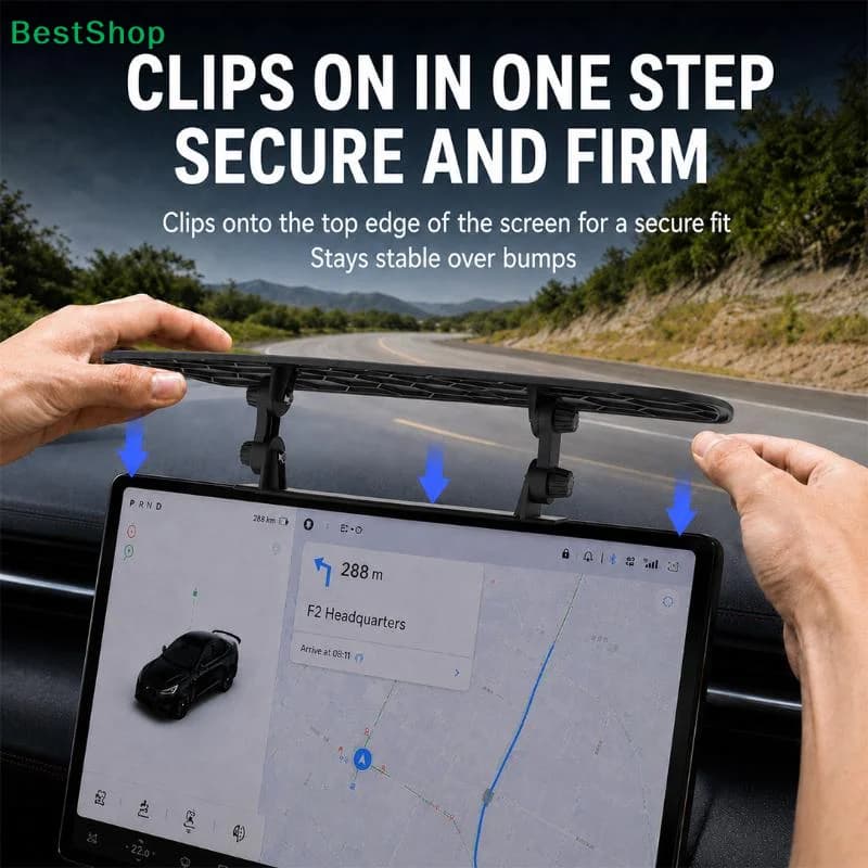Car Center Console Screen Sun Visor, Anti-Glare Shield For Display, Adjustable Auto Monitor Shade Cover Protector