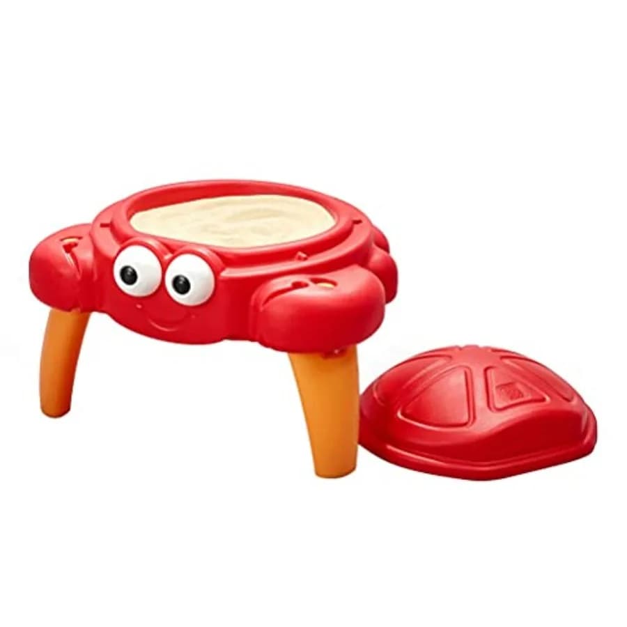 Tavolo da sabbia per esterni per bambini dai 1,56 anni in su, struttura in plastica resistente, colore blu, include kit di accessori da 4 pezzi per il gioco sensoriale