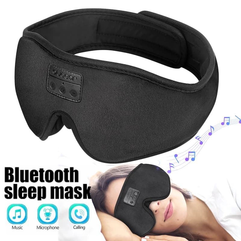 Cuffie per dormire Bluetooth maschera per gli occhi con musica Wireless 3D cuffie per dormire Bluetooth 5.2 con microfono benda regolabile morbida