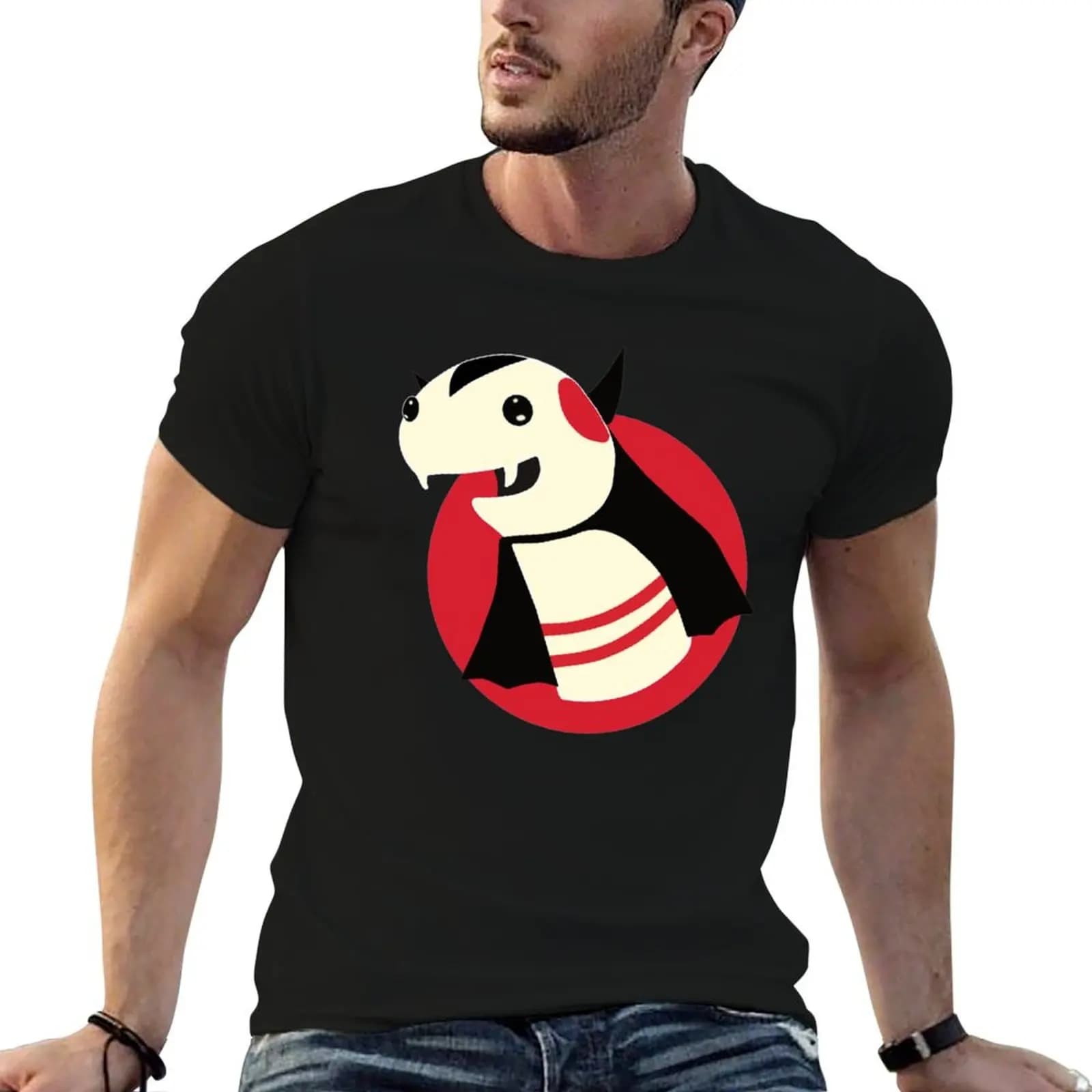 T-shirt Sock Puppet (Vampire) in cotone da uomo, divertente, con umorismo nero, maglietta divertente in cotone da uomo