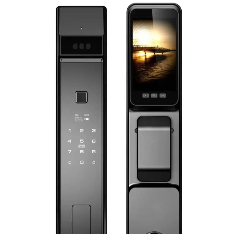 Fully Automatic Digital Fingerprint Smart Door Lock 3d Face Recognition With Camera Tuya Wifi Aluminium Lock