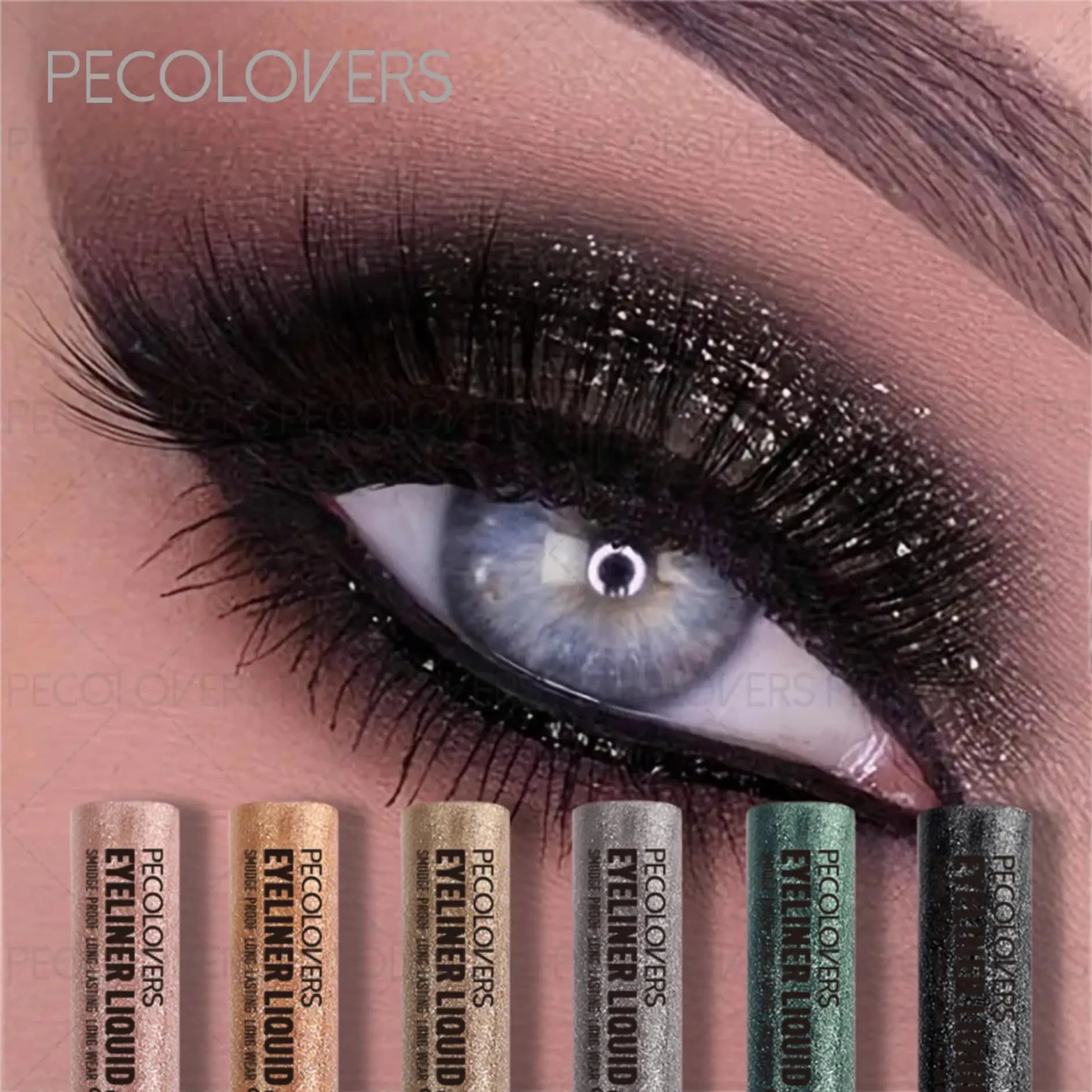Eyeliner liquido a lunga tenuta, che non sbava, illuminante e scintillante, ombretto colorato e brillante, adatto per il trucco delle feste