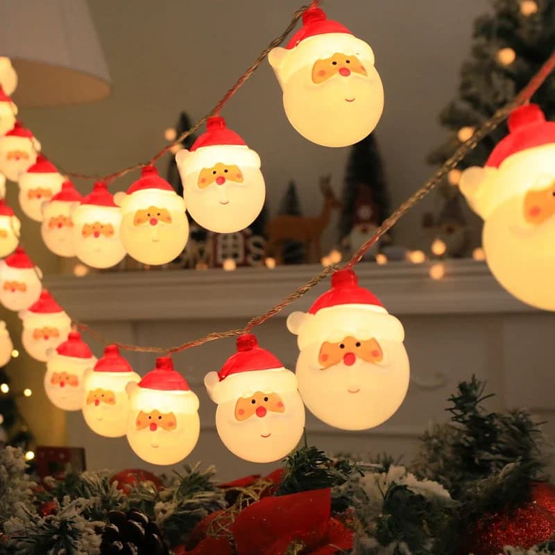 1.5M10 LED String Light Alimentato a batteria Babbo Natale Fata Ghirlanda Lampada Festa a casa Capodanno Albero di Natale Ornamenti appesi