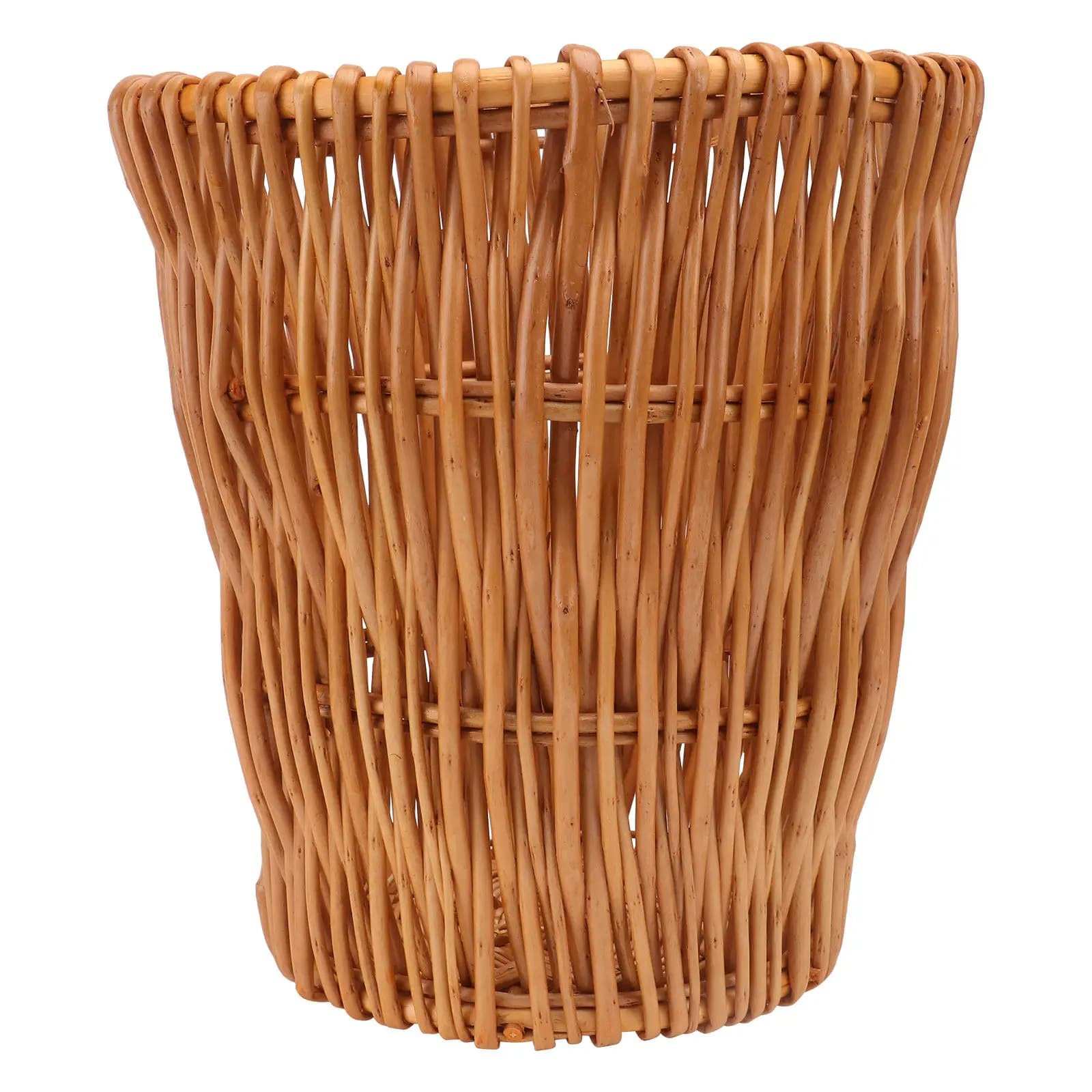 Cestino per rifiuti in vimini naturale intrecciato in rattan, 1 pezzo, per camera da letto, soggiorno, ufficio, cesto portaoggetti decorativo per uso domestico