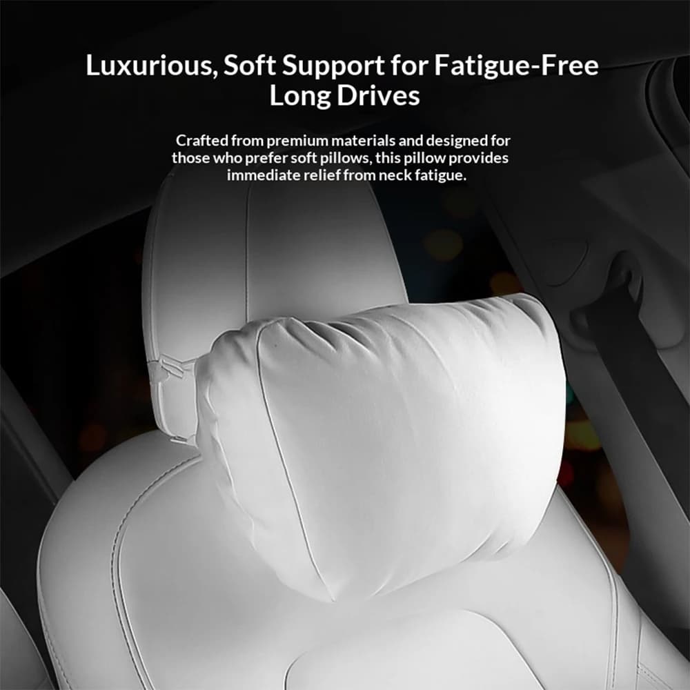 Flocking Ergonomic Neck Pillow Headrest Lumbar Support Cushion For Tesla Model 3 Highland Model Y Juniper Model Y L 2025‑2026