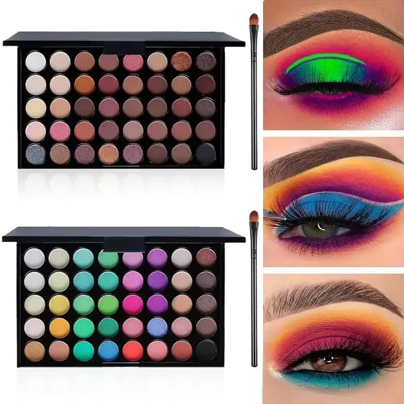 40 Color Glittered Shade Palettes With 1 Free Brush Shade Palettes Long Life Waterproof matt powder Cosmetic Makeup Kit