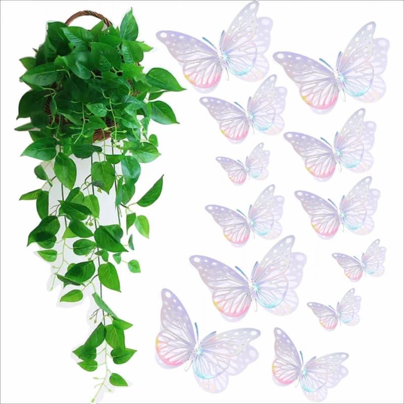 12 pz/set 3D Hollow Farfalla Adesivi Murali Camera Da Letto Soggiorno Adesivi per la Decorazione Della Festa Nuziale 3D Frigo Decalcomanie Carta Da Parati