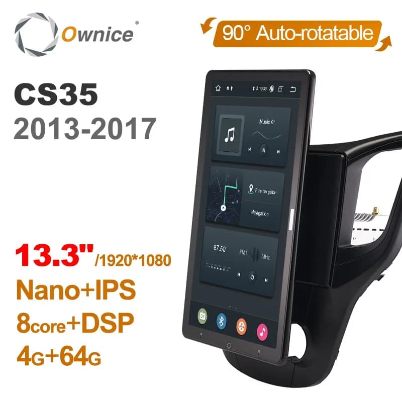 Lettore DVD per Auto Android 10 PX6 13.3\" per Changan CS35 2013-2017, 1920*1080, Navigazione GPS Rotante Automatica, Radio Stereo