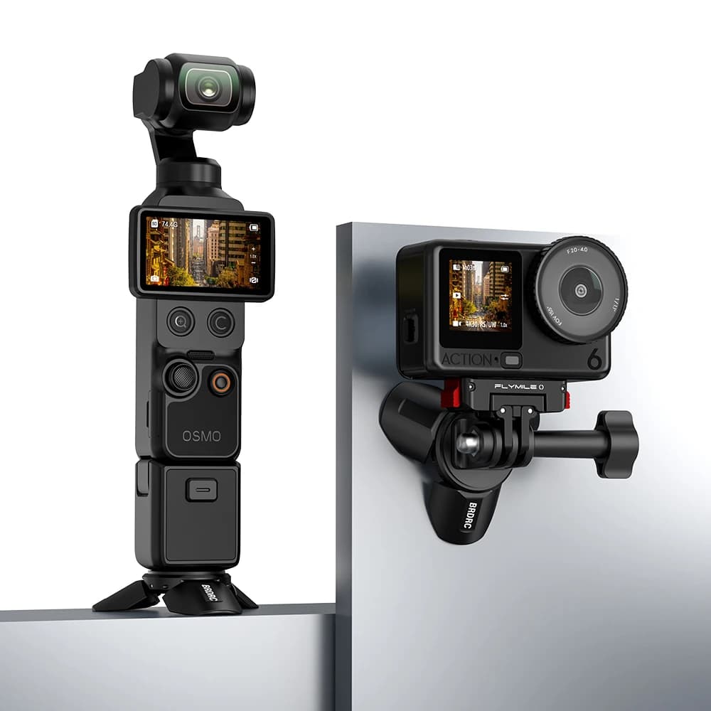 Supporto Magnetico Mini Treppiede BRDRC per DJI Pocket 4 3 Action 6/Insta360 X5, Accessori, Supporto Fotografico da Tavolo in Metallo