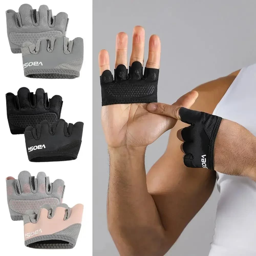 Guanti a quattro dita antiscivolo di alta qualità Guanti mezze dita sottili e traspiranti Guanti fitness sportivi leggeri Donna Uomo