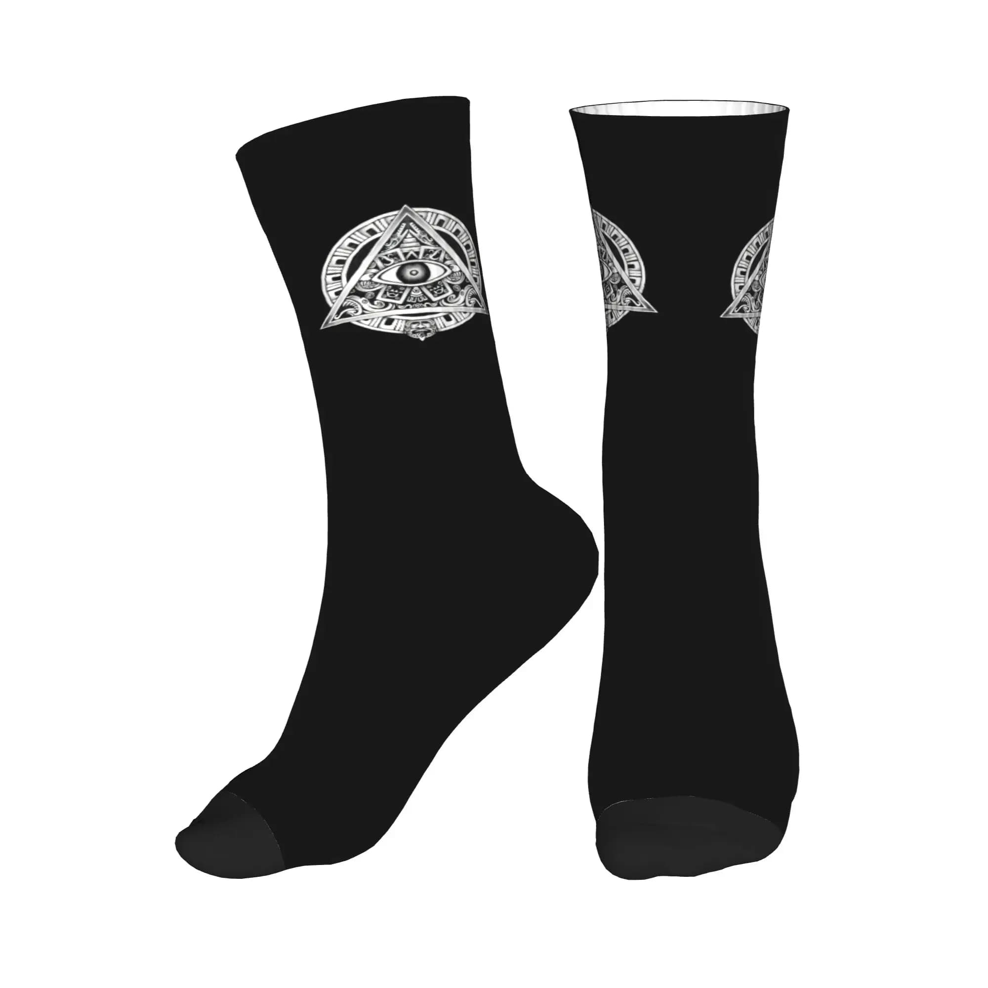 Divertenti calzini da uomo con simbolo antico degli Illuminati, calzini unisex caldi e comodi con stampa 3D