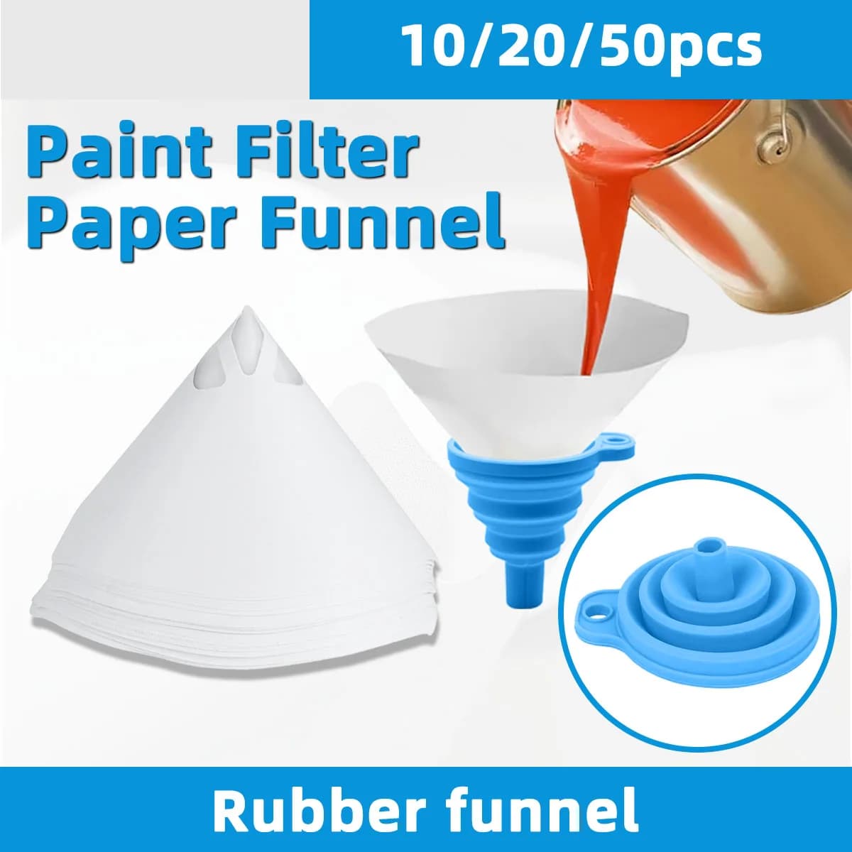 Oil Leakage Paper Filter Disposable Car Spray Paint Spray Filter Paper Funnel Screen Conical Nylon Paper Funnel Paper Product