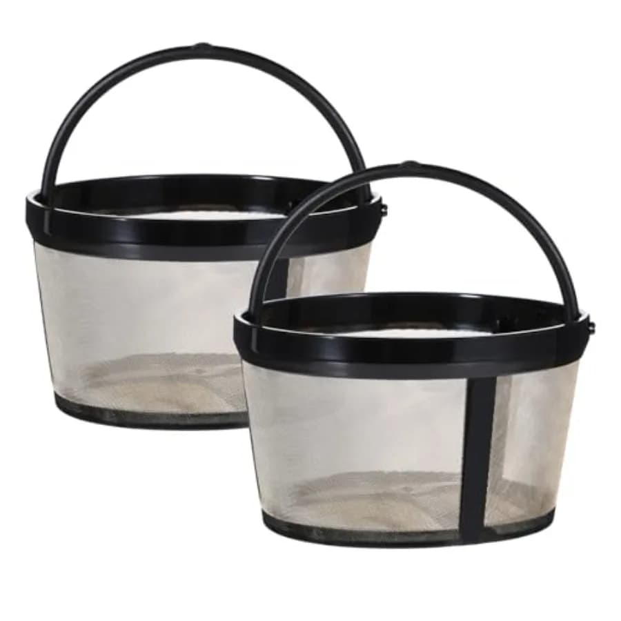 2Pcs Reusable Coffee Filters, 4-8 Cup Nylon Mesh Coffee Filter with Handle Reusable Coffee Filter Basket for Mr. Coffee Makers