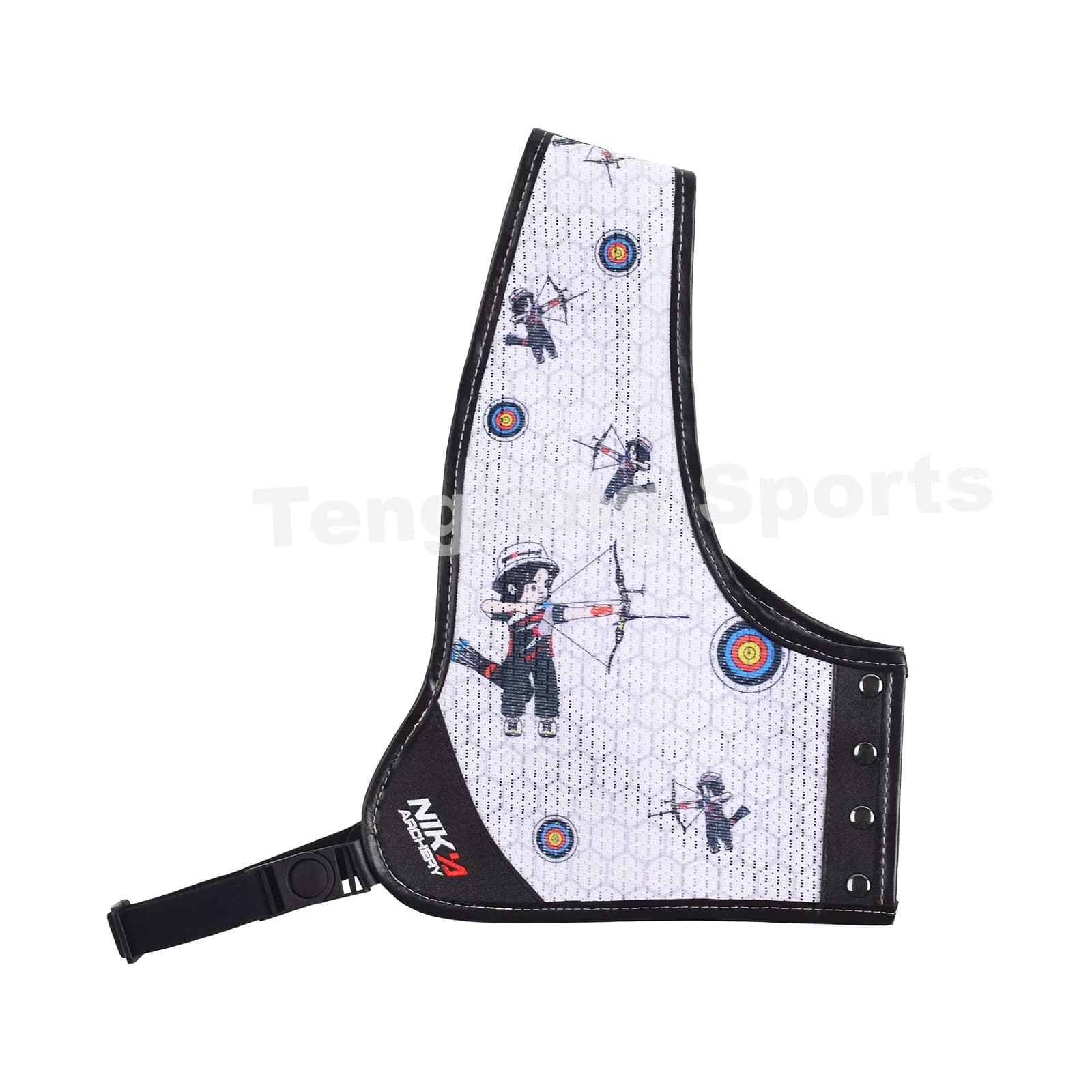 Protezione toracica per tiro con l'arco per mano destra - Armatura protettiva in fibra di animali domestici da 1,4 mm, leggera e resistente (s/m/l), stile stampa tiro con l'arco per ragazza