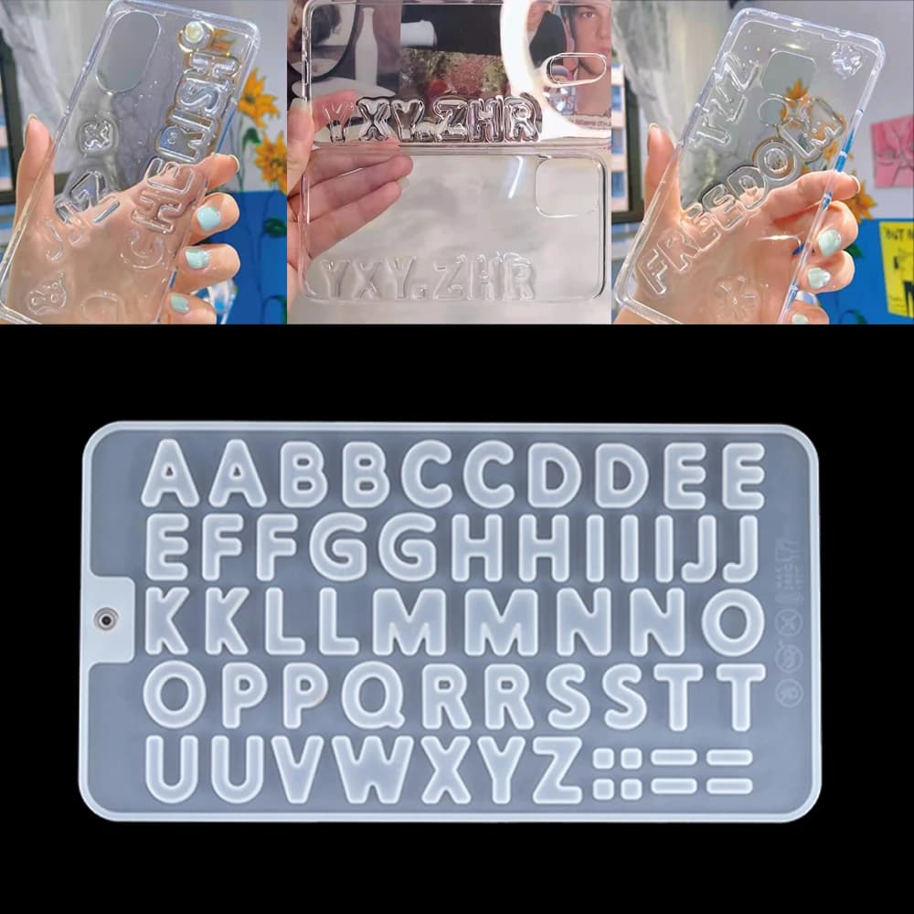 Lettera stampo alfabeto numero stampo in resina epossidica ciondolo in cristallo stampi in Silicone per artigianato fai-da-te decorare accessori per la creazione di gioielli