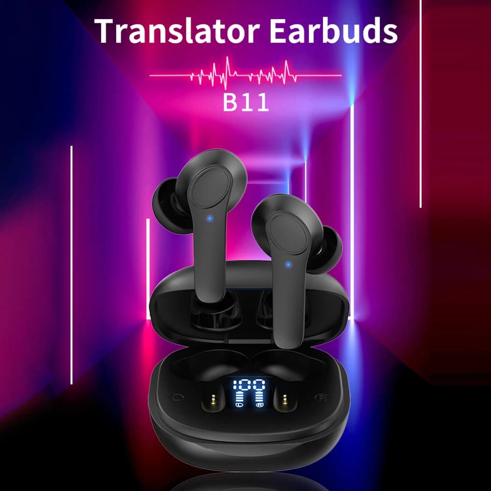 Real Time Translators for 144 Languages, 99% Precision, Wireless BT Headphones for Translation, IPX6 Waterproof