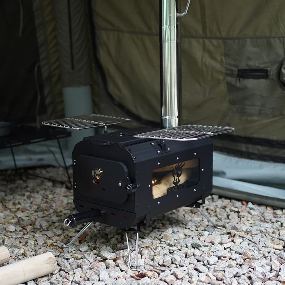 Stufa a Legna da Campeggio, Stufa per Tenda da Esterno, Stufa Portatile a Legna con Tubi per Canna Fumaria, Riscaldatore per Tenda con Borsa per il Trasporto