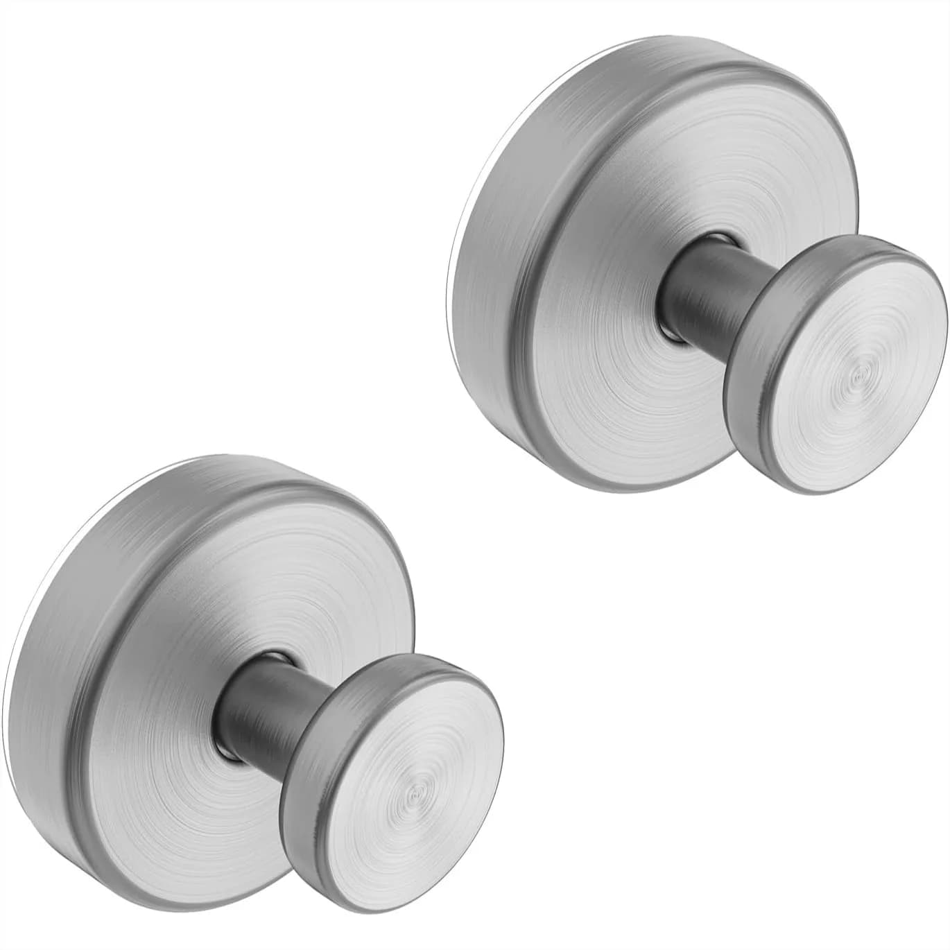 Ganci a ventosa per finestre in vetro, specchi e ghirlande - Ganci appendi asciugamani senza foratura per bagno, appendiabiti per accappatoi e cappotti, colore argento, 2 pezzi