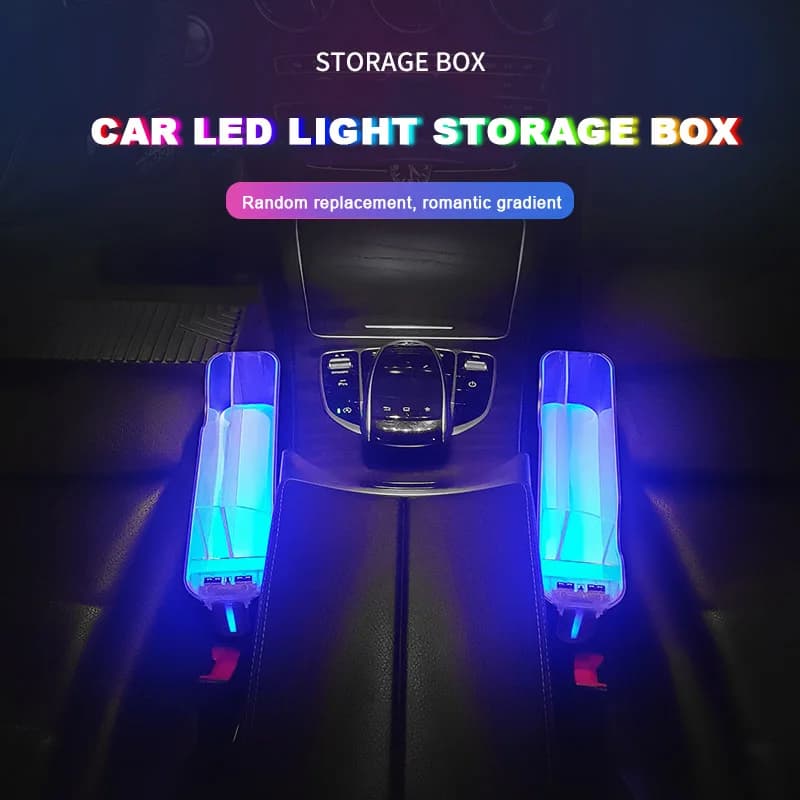 Scatole portaoggetti a fessura per seggiolino auto scatola portaoggetti scatola tascabile impermeabile porta telefono portabicchieri luce ambientale a led