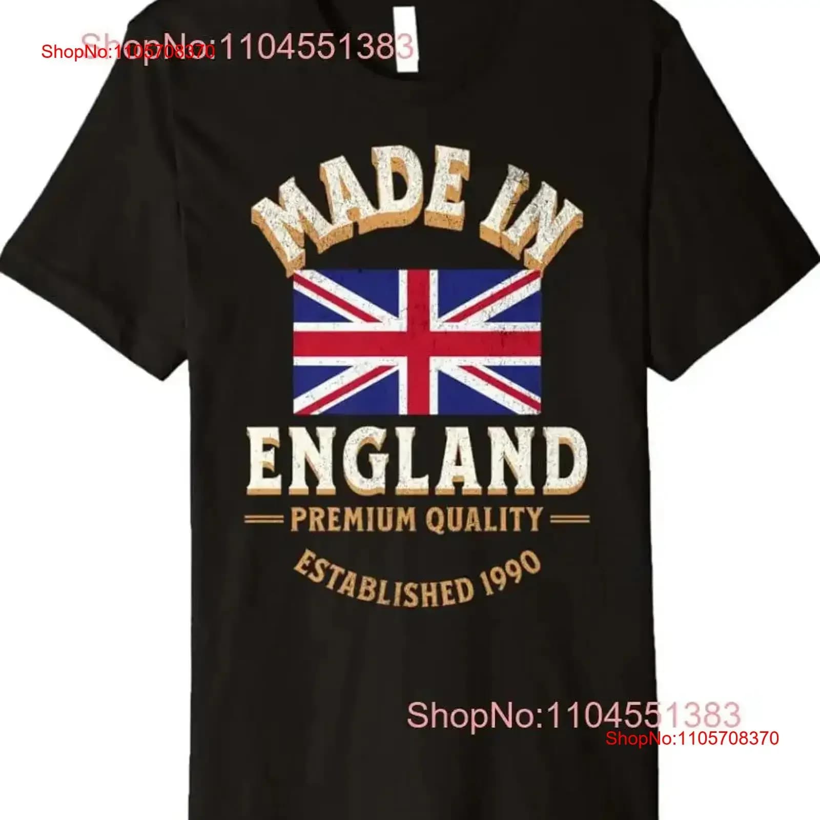 Made In England 1990 Premium Quality British Flag T Shirt Size S 5XL vintage Washed Casual Versatile Unisex Slightly Breathable