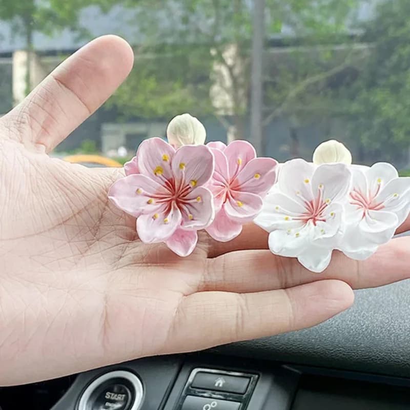 Car Perfume Clip Flower Air Outlet Car Air Freshener Peach Blossom Aroma Diffuser Car Decoration Accessories Fresh Air