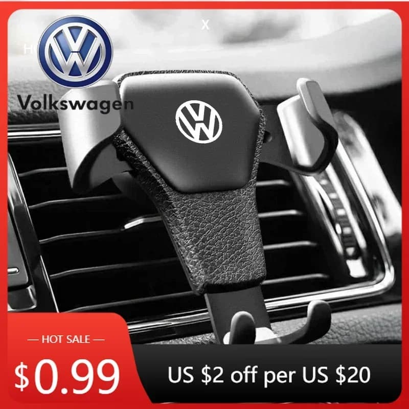 Supporto per telefono da auto con clip per bocchetta dell'aria per Volkswagen VW Polo Passat B5 B6 B7 T4 T5 Golf 4 5 6 Ti