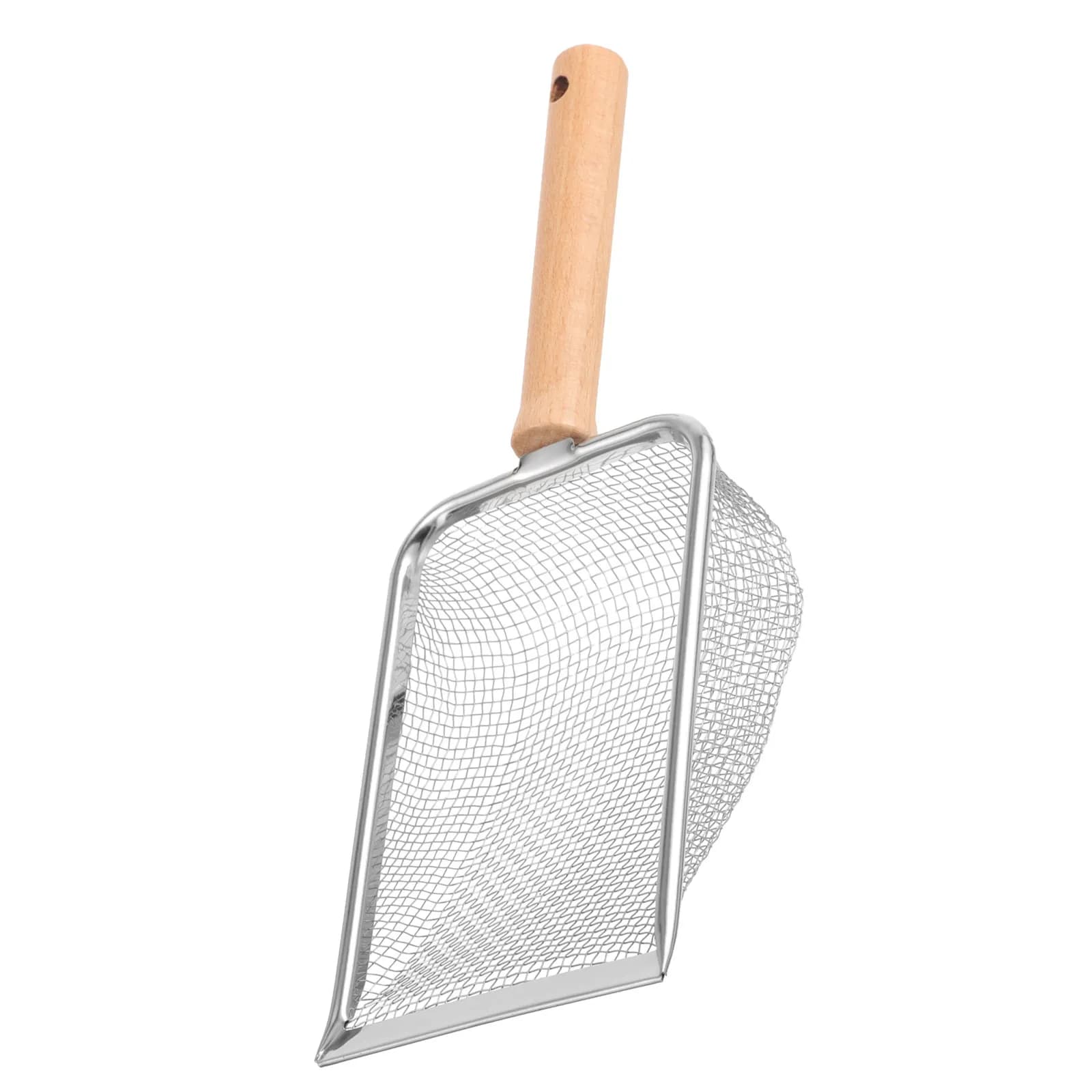 Metal Mesh Cat Litter Scoop 3.8x3.8mm Hole Stainless Steel Reptile Litter Cleaning Shovel Easy Clean Poop Scooper