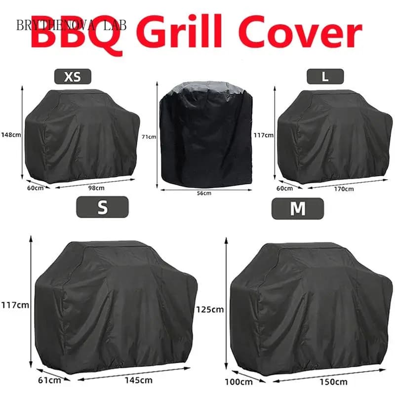 Black Waterproof Rain BBQ Cover Outdoor Grill Cover Weber Heavy Duty Barbacoa Anti Dust Rain Gas Electric Charcoal BBQ