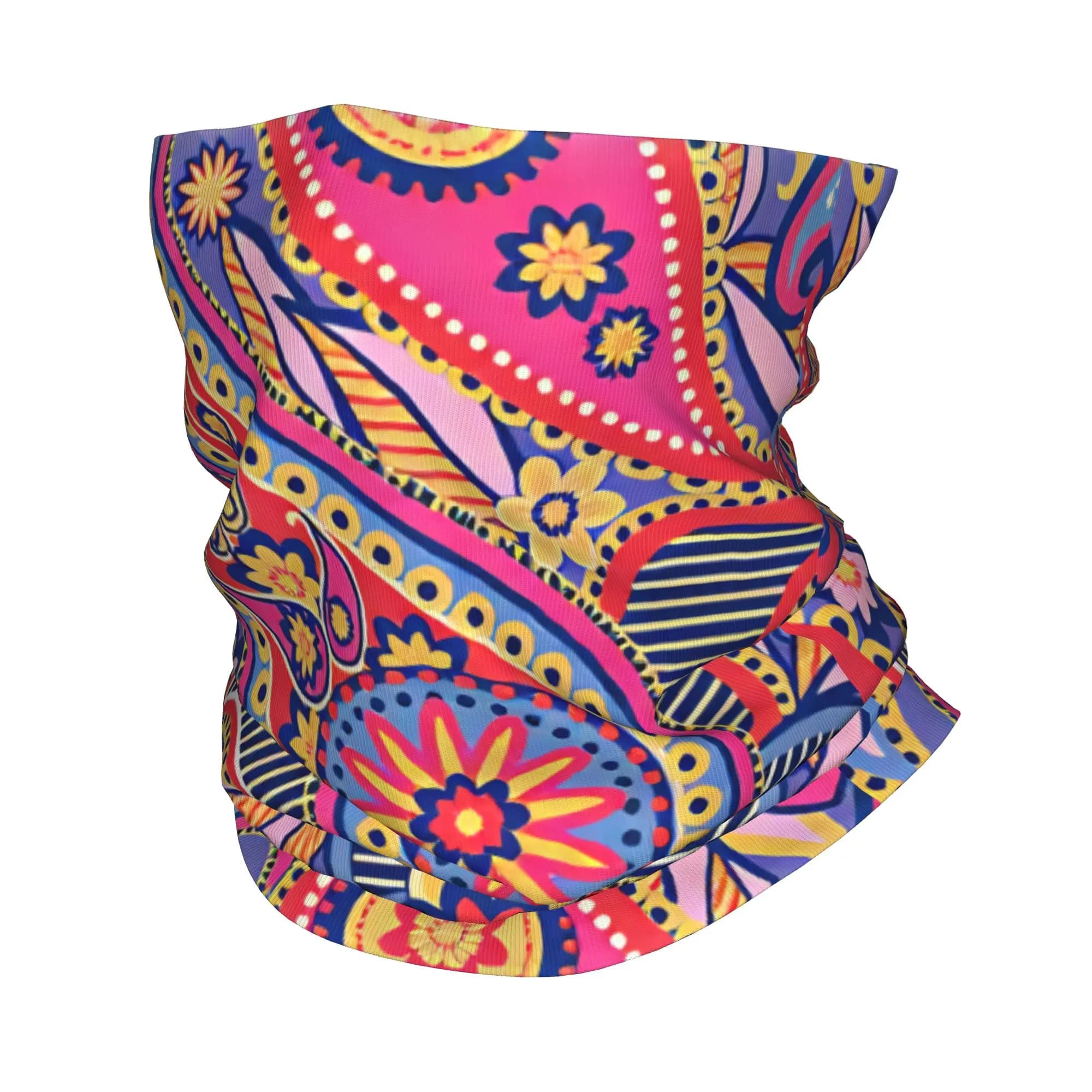 Outdoor Sports Balaclava Vibrant Paisley Pattern Bicycle Mask Soft Warm Face Cover Mask Trendy UV Protection Scarves