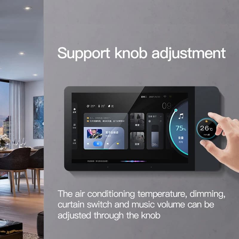 Tuya Smart Home Control Panel Wall Power Reader B luetooth Wall Mounted Speakers Amplifiers Music Audio System Android 8.1