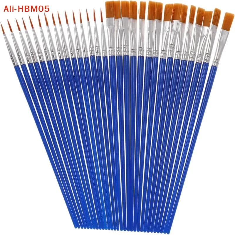 (HB05)6/12pcs Paint Brushes Set For Kids Acrylic With Flat Round Pointed Paint Brushes Craft Watercolor Oil Painting Brushes