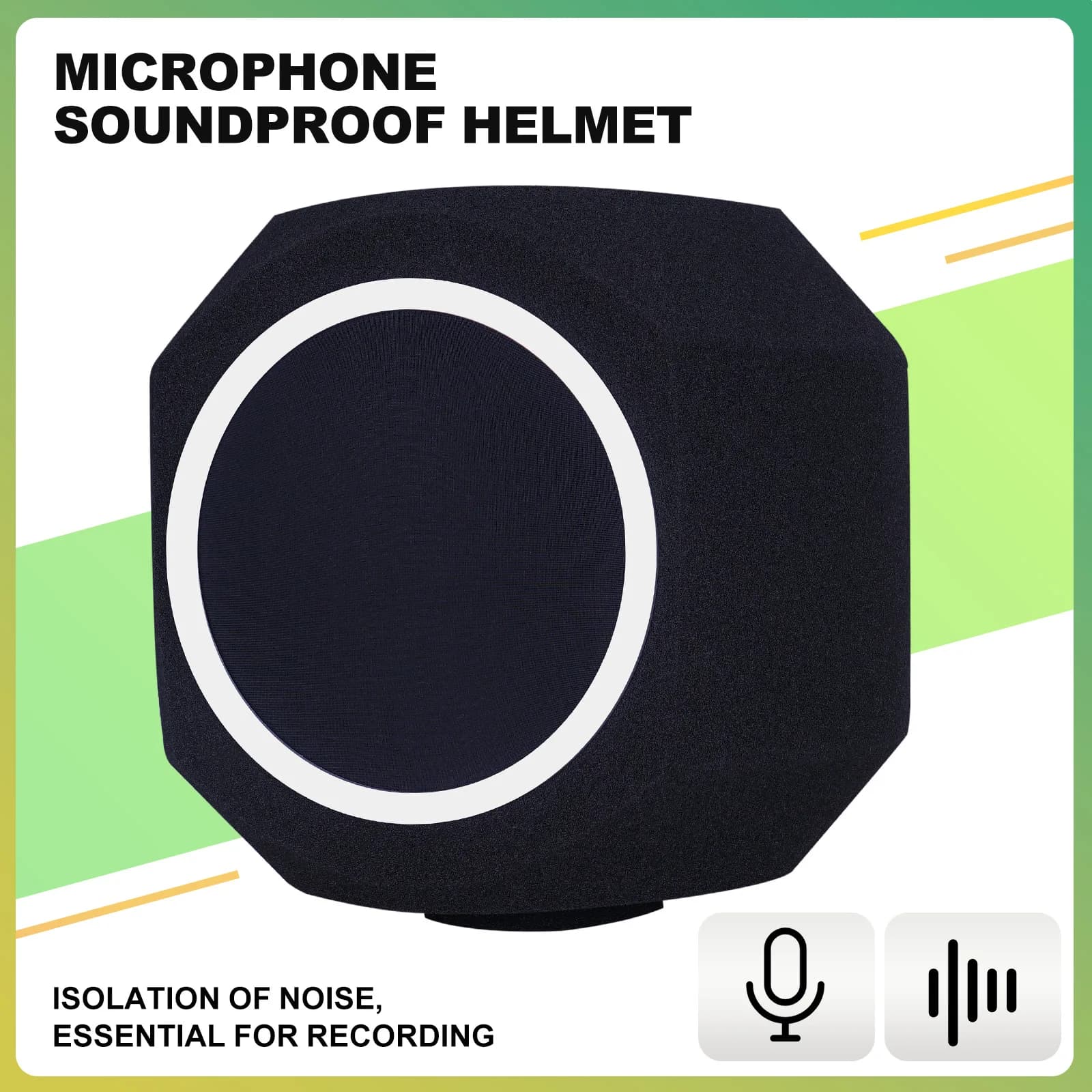 Filtro anti-pop per parabrezza per microfono con supporto per microfono e supporto per telefono, scudo per registrazione, schiuma fonoassorbente con sfera isolante per microfono