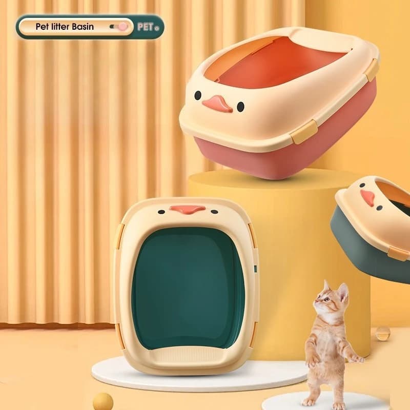 Lettiera per Gatti Grande Semi-chiusa Anti-schizzi con Vaso Raccogli Sabbia Extra Large - Toilette per Gatti