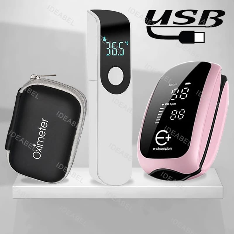 Rechargeable Pulsometer with Strap, LED Digital Monitor for Oxygen Saturation in Children's Blood