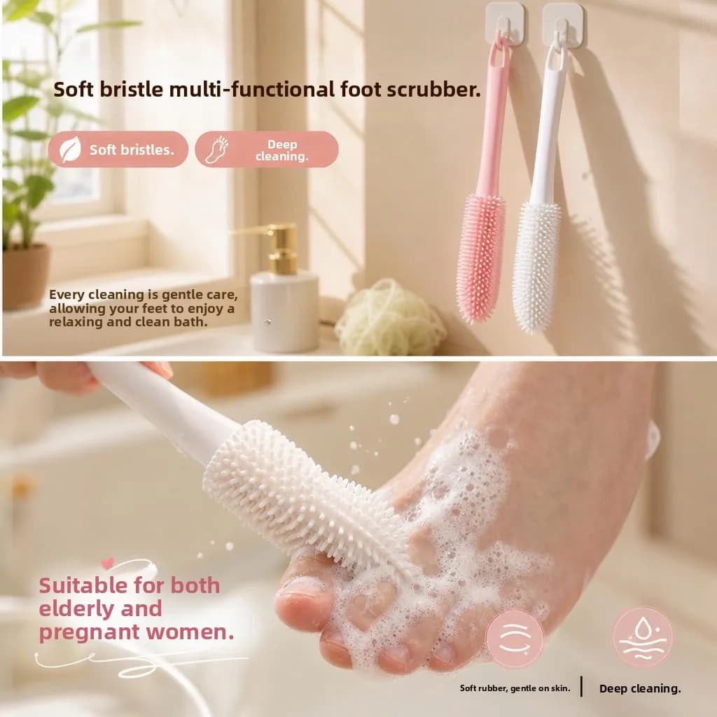 Multifunctional Soft Bristle Foot Cleaning Brush for Toe Gaps Pregnant Women Elderly People Foot Scrubbing Tool Foot Massage