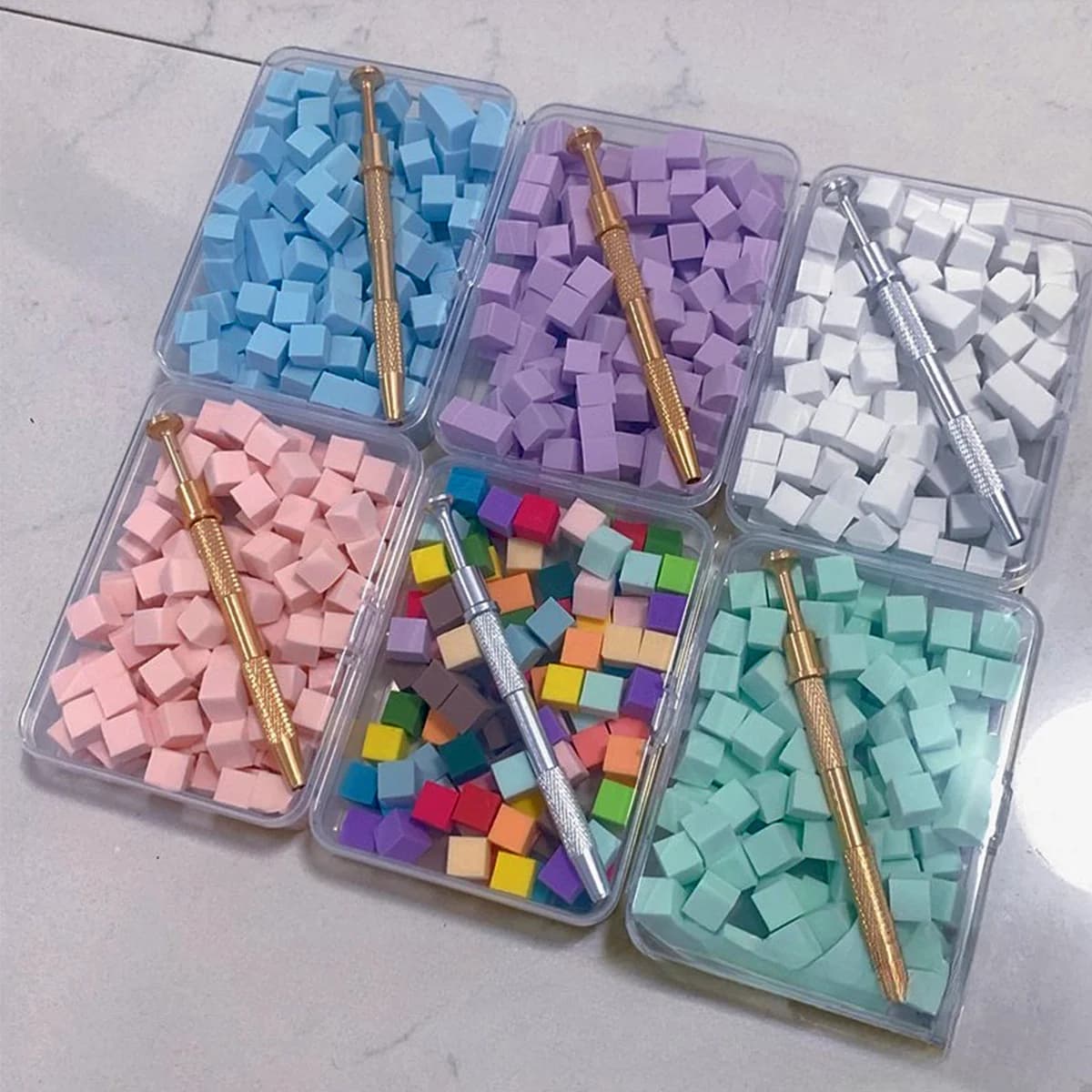 1 set 100 pz Cura delle unghie graduale pat cotone con clip spugna soffio di polvere tintura vertiginosa nail art gel lucidatura blocco strumento per la cura delle unghie