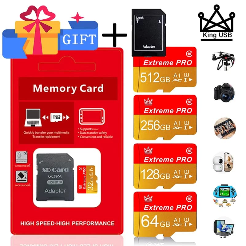 Micro Memory SD Card 64GB 32GB 16GB 8GB SD Card SD/T F Flash SDCard 8G 16G 32G 64G 100G 128G Class 10 Memory Card TF