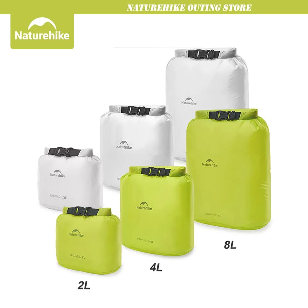 Naturehike 2L/4L/8L Borsa multiuso Borsa compressa Nylon leggero Impermeabile Viaggio di campeggio Viaggio d'affari Viaggio portatile