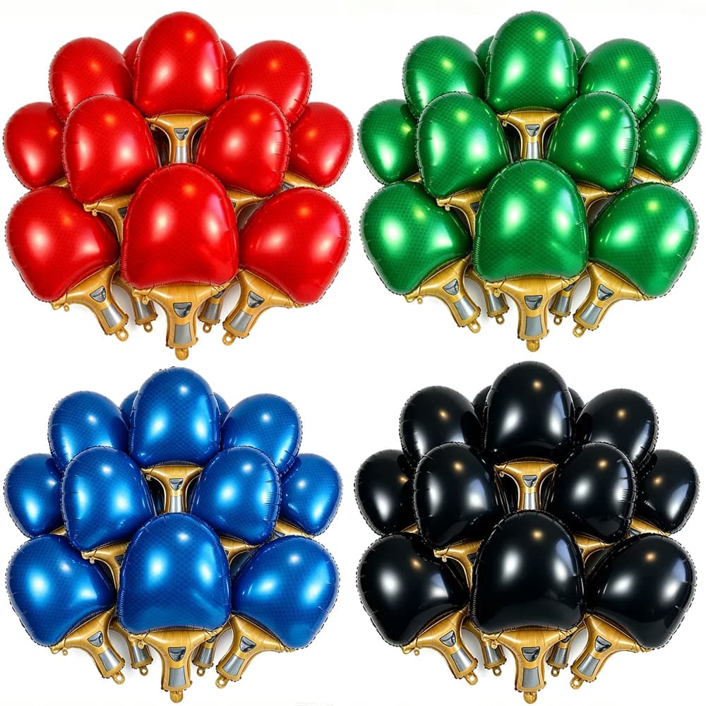 Table Tennis Racket Foil Balloon Red Green Blue Black Ping Pong Paddle Balloons Sports Themed Birthday Party Game Events Decor