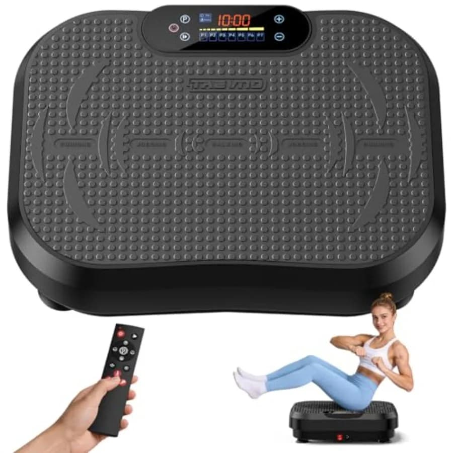 Vibration Plate Exercise Machine for home fitness ABS+steel black 450Lbs capacity 199 speeds lymphatic drainage weight loss sil