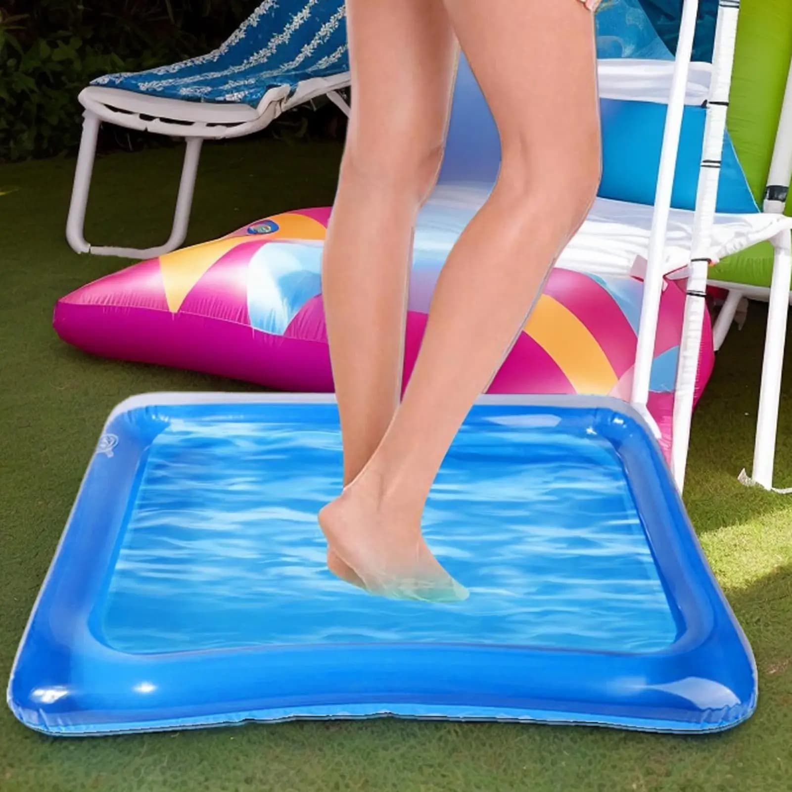 Vasca gonfiabile portatile per il lavaggio dei piedi, ideale per il giardino, per il bagno dei piedi estivo in spiaggia, vasca pieghevole per il lavaggio dei piedi.