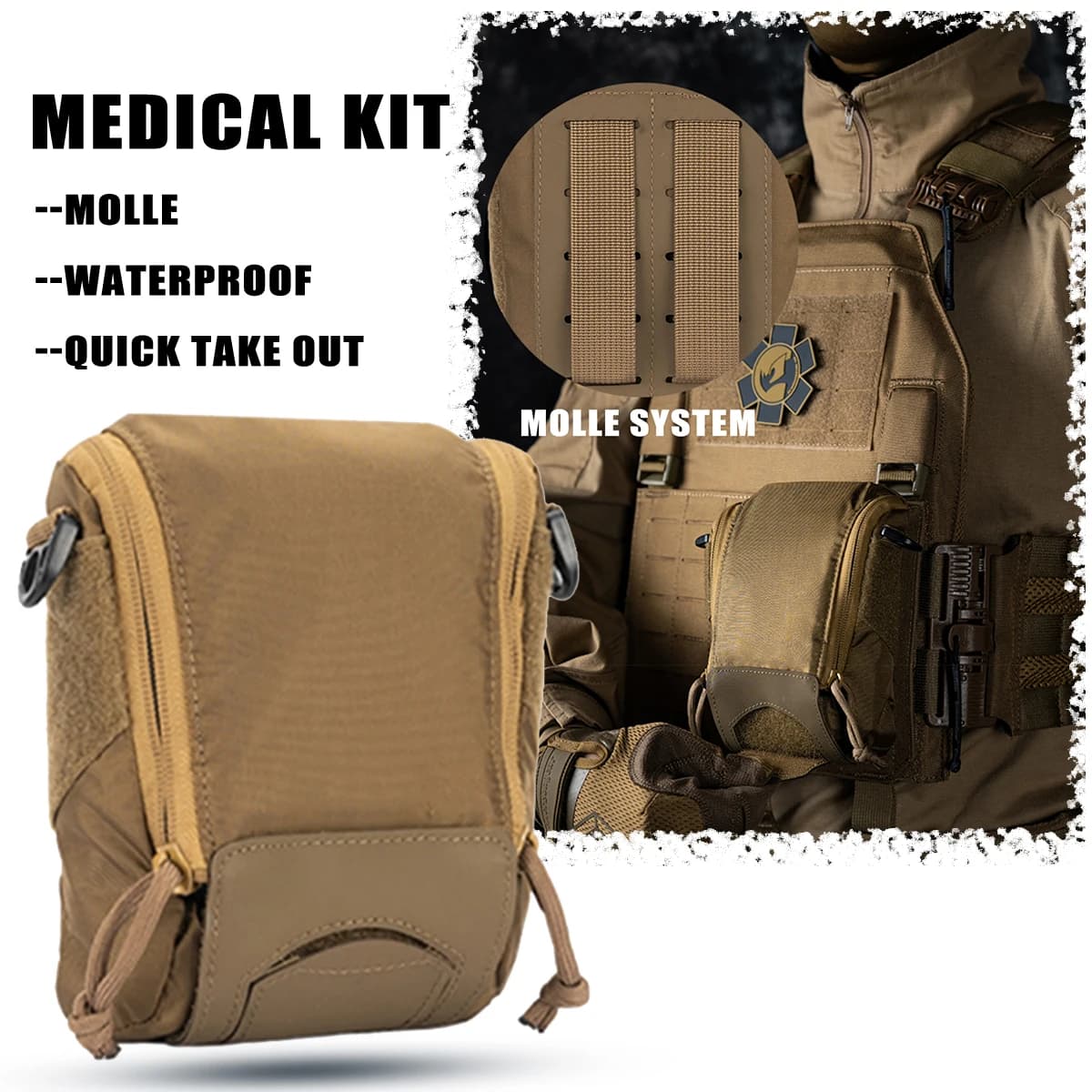 Kit medico tattico a sgancio rapido MOLLE IFAK Kit di pronto soccorso per traumi per auto, viaggi a casa, escursionismo, campeggio, attrezzatura di sopravvivenza di emergenza