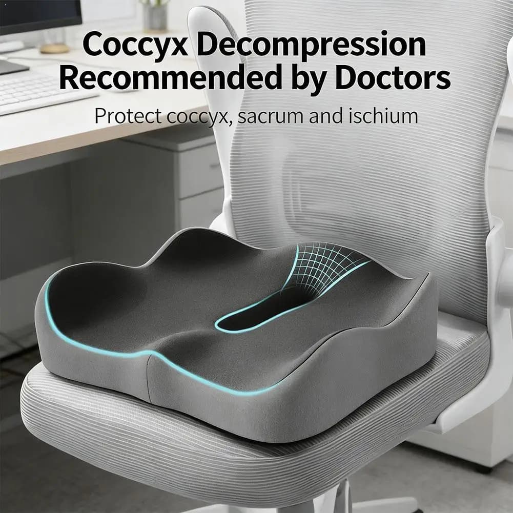 Cuscino Ergonomico per Sedia da Ufficio, Supporto Lombare Traspirante in Memory Foam, Cuscino Correttore di Postura per Auto e Sedia a Rotelle